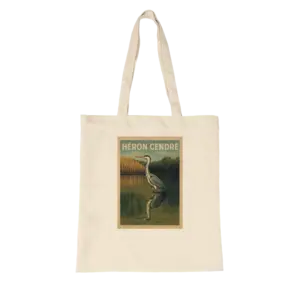 Sac Héron cendré au bord de l'eau