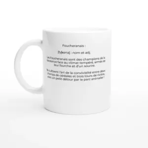 Mug "Foucheranais : experts en sourire et en fourche !" (Foucherans 39100)