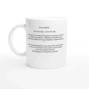 Mug "Courcellois : les rois de la pluie et de la convivialité" (Courcelles 25440)